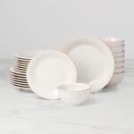 French Perle Groove 24-Piece Dinnerware Set